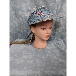 Vintage 70s Floral Gingham Grannycore / Grandmacore Sun Visor